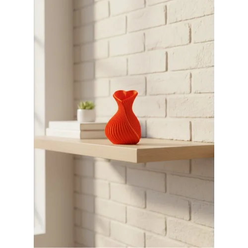 Mey İthalat® Kalpli Turuncu Dekoratif Vazo 11 cm Modern Şık Masaüstü Aksesuar