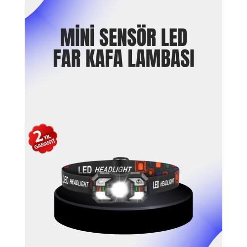 Mey İthalat® Kamp ve Yürüyüş İçin Sensörlü LED Kafa Feneri Ayarlanabilir