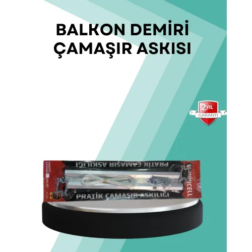 Mey İthalat® Kare Küpeşte Uyumlu Balkon Çamaşır Askısı 25x60 cm Beyaz Pratik