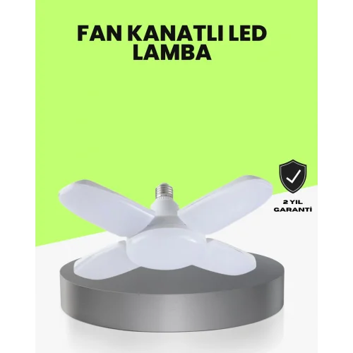 Mey İthalat® Katlanabilir 4 Kollu LED Ampül 60 Watt 6000 Lumen Beyaz Işık