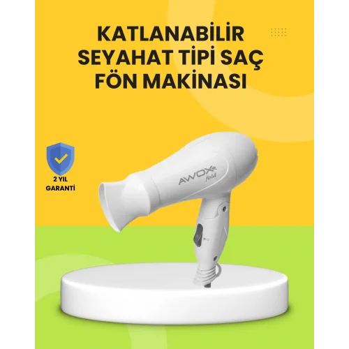 Mey İthalat® Katlanır Gövdeli Saç Kurutma Makinesi Ev ve Valiz Kullanımı