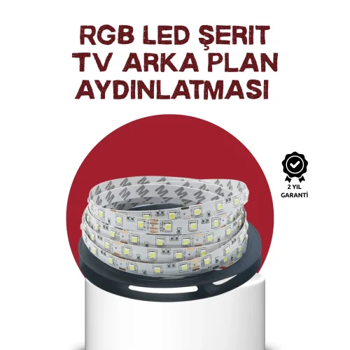 Mey İthalat® Kendinden Yapışkanlı LED Şerit Televizyon Aydınlatması 2mt