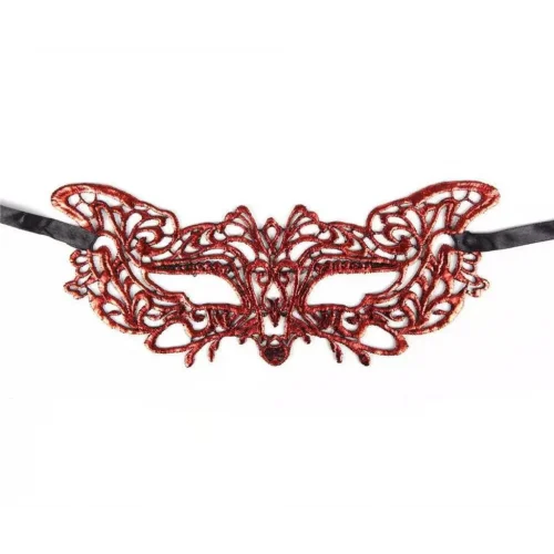 Mey İthalat® Kırmızı Dantel Masquerade Maskesi 9 No