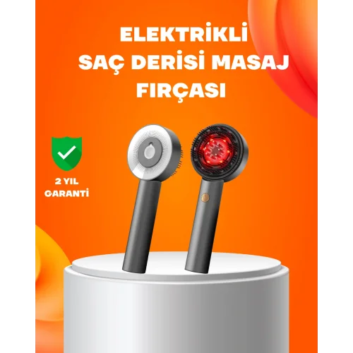 Mey İthalat® Kırmızı Işık Terapi Saç Derisi Masaj Tarağı 3 Modlu Yağ Hazneli