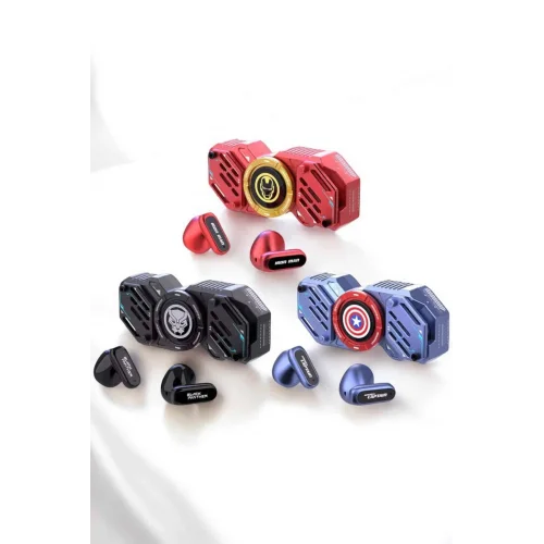 Mey İthalat® Kırmızı Kablosuz Bluetooth Kulaklık Stres Çarklı Oyuncu Kulaklığı