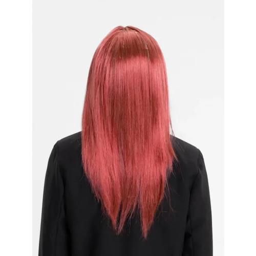 Mey İthalat® Kızıl Renk Düz Kesim Uzun Parti Peruğu Takma Saç