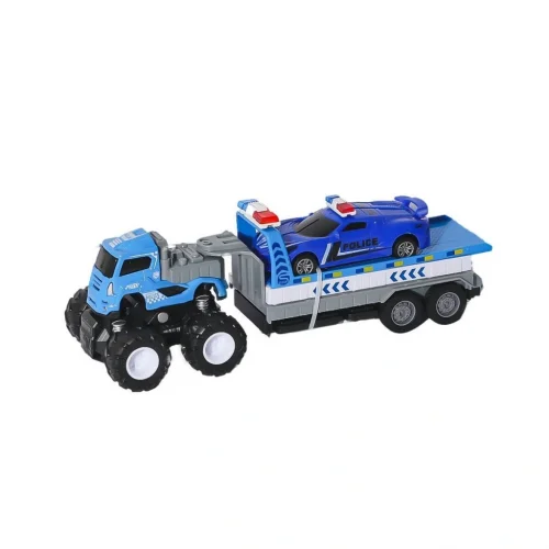 Mey İthalat® KLX600-361 Sürtmeli Die Cast 4x4 Polis Arabası Taşıyıcılı -Vardem