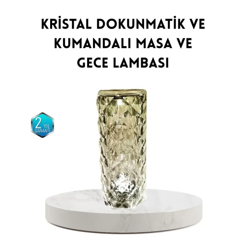 Mey İthalat® Kristal RGB LED Masa Lambası – Renkli Kumandalı Işık, Dekoratif ve Enerji Tasarruflu