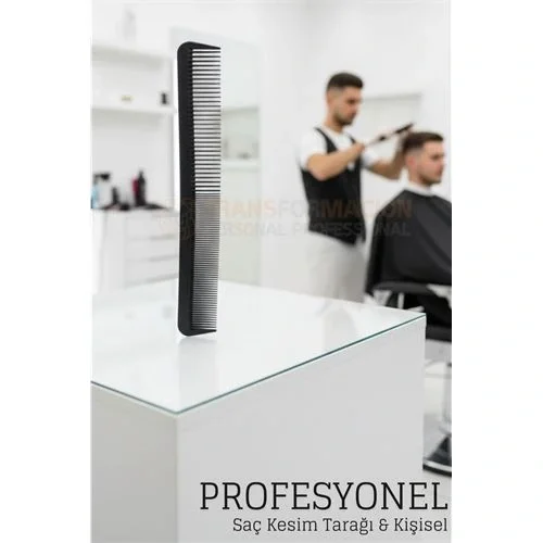 Mey İthalat® Kuaför Saç Kesim Tarağı - Profesyonel Eğimli Tasarım Berber Kesim Tarağı