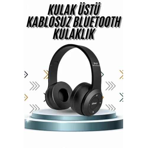 Mey İthalat® Kulak Üstü Bluetooth Kulaklık Yüksek Ses Kaliteli Ayarlanabilir