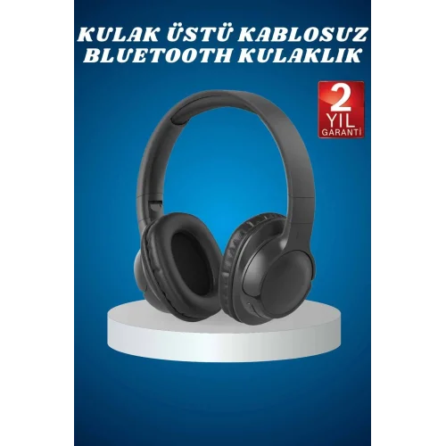 Mey İthalat® Kulak Üstü Kablosuz Bluetooth Kulaklık Yüksek Ses Kaliteli ANC Özelliği