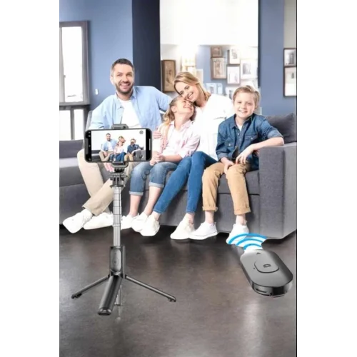 Mey İthalat® Kumandalı Tripod Telefon Tutucu Selfie Çubuğu 360 Derece Dönebilen