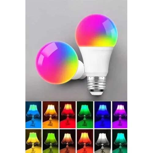 Mey İthalat® Led Ampul Enerji Dostu RGB Işıklı 100W Led Işık