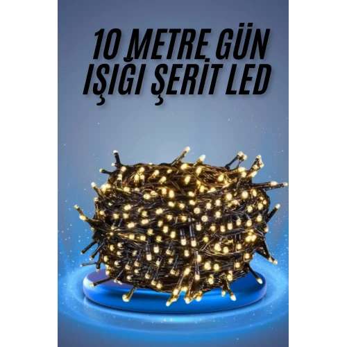 Mey İthalat® Led Işık Ağaç Süsleme Ampüllü Dekoratif Aydınlatma 10 Metre Gün Işığı