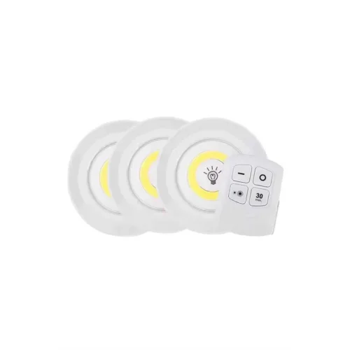 Mey İthalat® Led Lamba 3lü Uzaktan Kumandalı Yapışkanlı