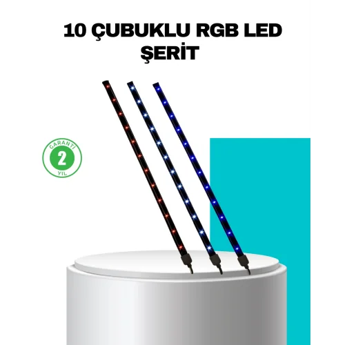 Mey İthalat® LED Meteor Yağmur Işığı 10 Adet Çubuk Kayan Yıldız Efektli