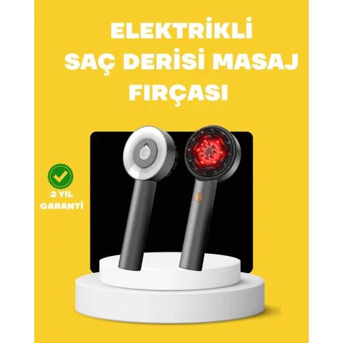 Mey İthalat® LED Teknolojili Elektrikli Saç Masaj Fırçası Mikro Akımlı