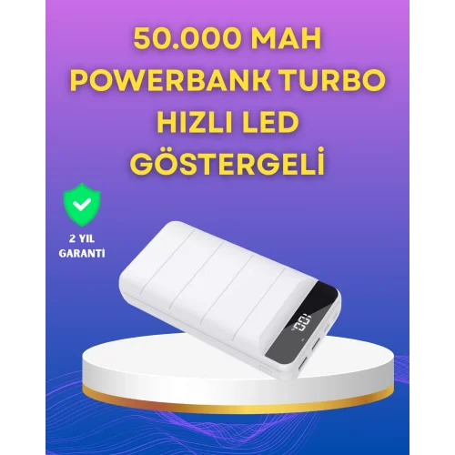 Mey İthalat® Lightning ve Type-C Girişli 50000mAh Powerbank