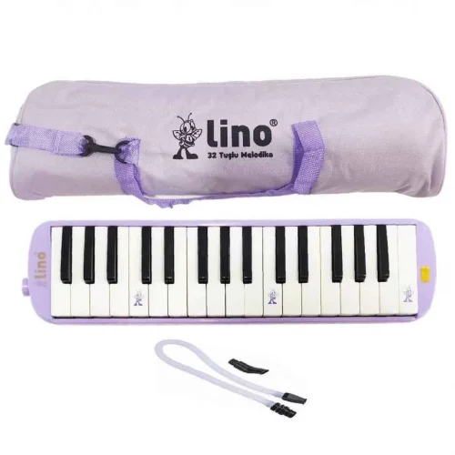 Mey İthalat® 32 Tuşlu Bez Çantalı Melodika Pastel Mor