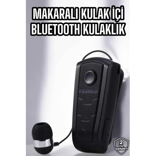 Mey İthalat® Makaralı Bluetooth Kulaklık Çağrı Cevaplama Kablolu Uzun Pil Ömrü