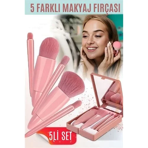 Mey İthalat® Makyaj Fırça Kiti Aynalı ve Kutulu Profesyonel Makyaj Kiti