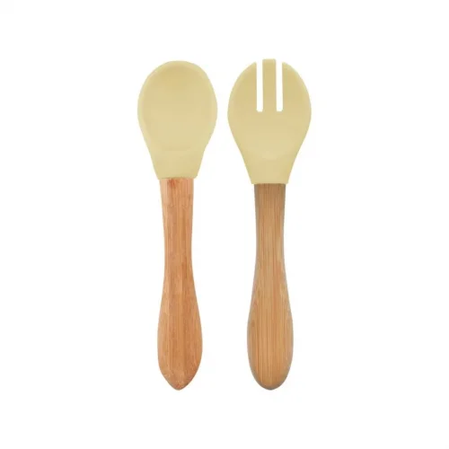 Mey İthalat®   Mama Kaşığı ve Çatal Seti Mellow Yellow