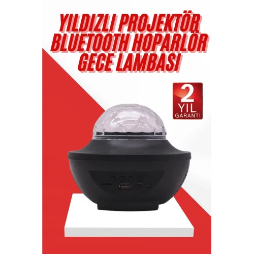 Mey İthalat® Masa ve Gece Lambası Renkli Projektör Işıklı Disko Topu Bluetooth Hoparlör
