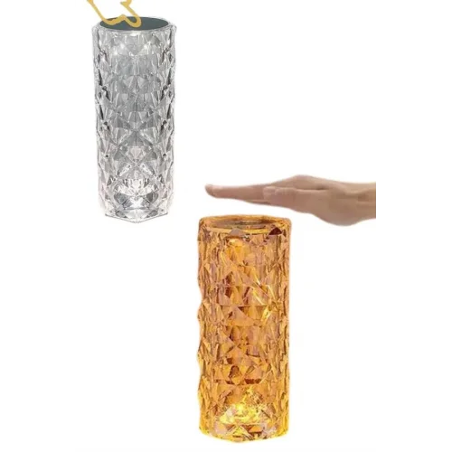 Mey İthalat® Masa ve Gece Lambası Şık ve Dayanıklı Sensörlü Şarjlı Kristal Lamba