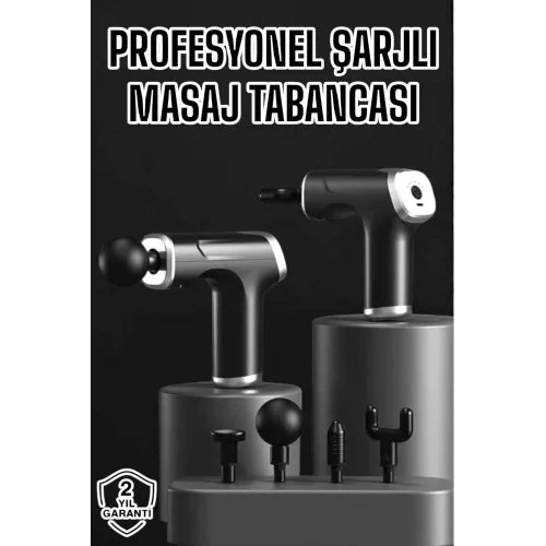 Mey İthalat® Masaj Aleti Masaj Tabancası Darbeli Şarjlı Kas Ve Vücut Ağrıları İçin