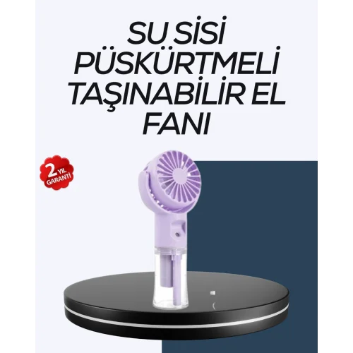 Mey İthalat® Masaüstü ve Elde Kullanıma Uygun Su Buharlı Şarjlı Fan