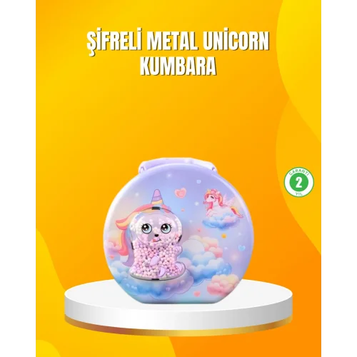 Mey İthalat® Metal Çocuk Para Kasası Ayarlanabilir Şifreli Kilitli