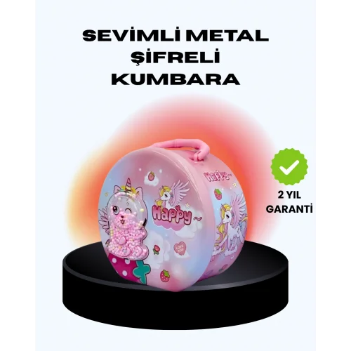 Mey İthalat® Mini Çocuk Para Kasası Gizli Saklama ve Birikim Kutusu