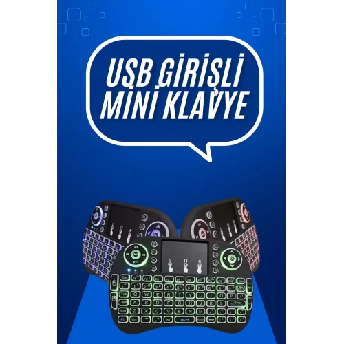 Mey İthalat® Mini Klavye Gaming Pc Playstation Ledli Mouse Rgb Mouse Bluetooth Usb
