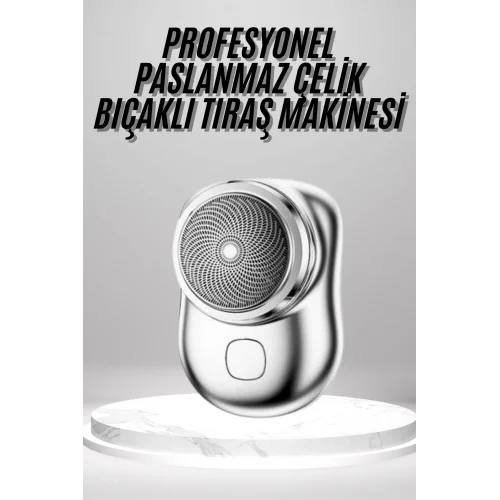 Mey İthalat® Mini Sıfır Sakal Yanak Tıraş Makinesi USB Şarjlı Sıfır Sakal Taşınabilir Korumalı