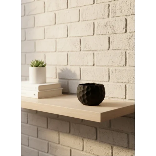 Mey İthalat® Mini Siyah Dekoratif Saksı 5 cm Modern Masaüstü Bitki Saksısı