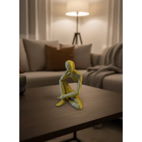 Mey İthalat® Minimal Sarı İnsan Figürü Biblo Ev ve Ofis Dekoru