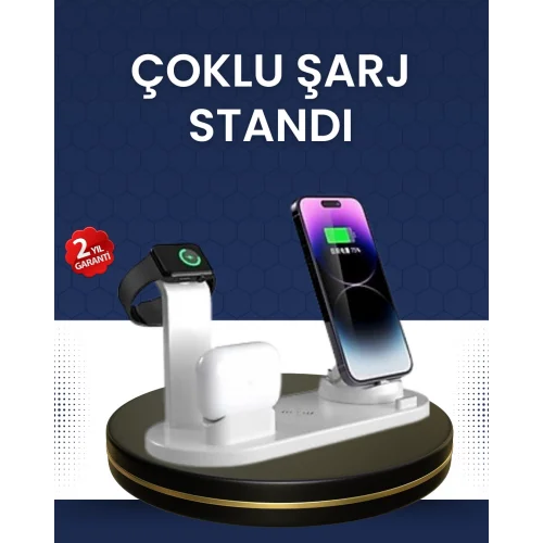 Mey İthalat® Modern Tasarımlı Çok Fonksiyonlu Kablosuz Şarj Standı