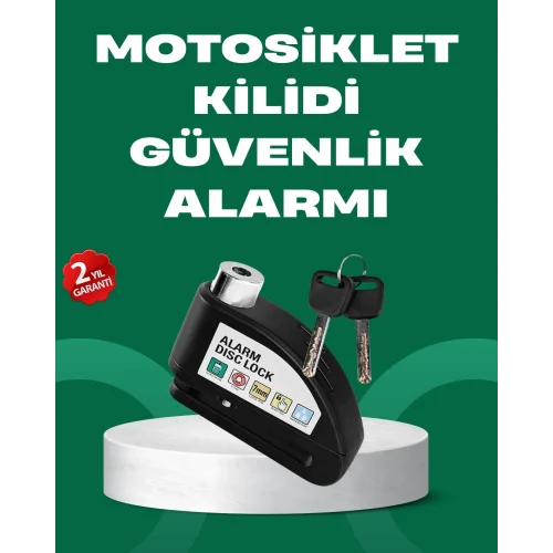 Mey İthalat® Motosiklet Scooter Bisiklet Tekerlek Disk Kilidi Alarmlı Güvenlik