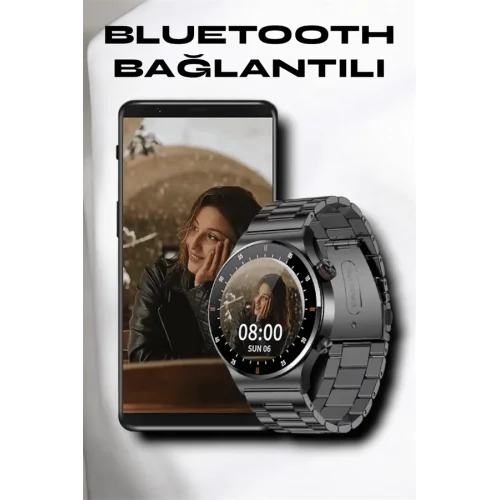 Mey İthalat® NFC ve Kablosuz Şarjlı Akıllı Saat EKG, Nabız & Spor Modları ile iOS ve Android Uyumlu