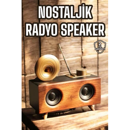 Mey İthalat® Nostaljik Görünümlü Bluetooth Bağlantılı Speaker