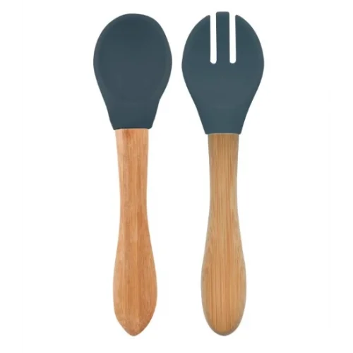 Mey İthalat®   Mama Kaşığı ve Çatal Seti Deep Blue