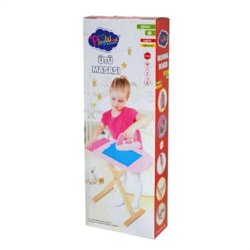 Mey İthalat® ONY-383 PlayWood Ahşap Ütü Masası Seti-Onyıl