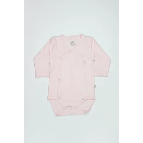 Mey İthalat®   Organik Natural Basic Style Kruvaze Uzun Kol Body BS17102 Pembe