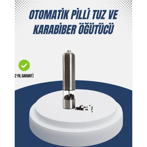 Mey İthalat® Otomatik Baharat Değirmeni Paslanmaz Gövde Ergonomik Tasarım