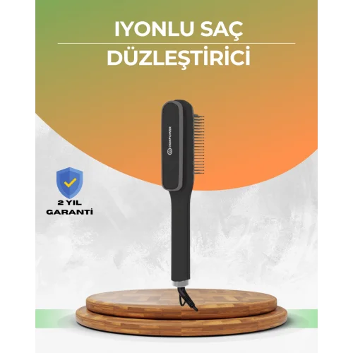 Mey İthalat® Otomatik Kapanmalı Saç Düzleştirici Tarak Elektriklenme Önleyici