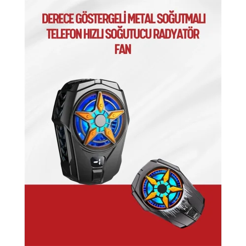 Mey İthalat® Oyunlar İçin Telefon Soğutucu – 65-85 mm Uyumlu, Dijital Ekranlı