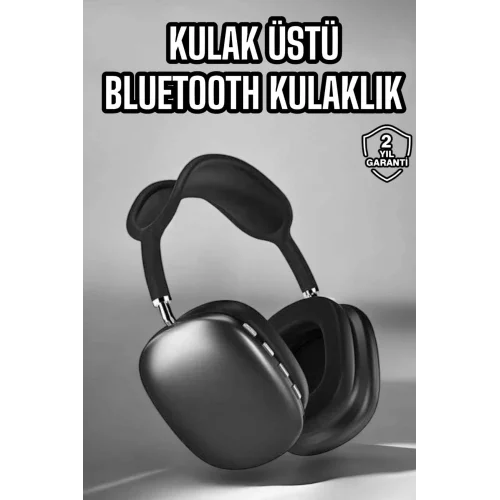 Mey İthalat® P9 Plus Kulaklık Siyah Bluetooth Bağlantılı Kulak Üstü Kablosuz