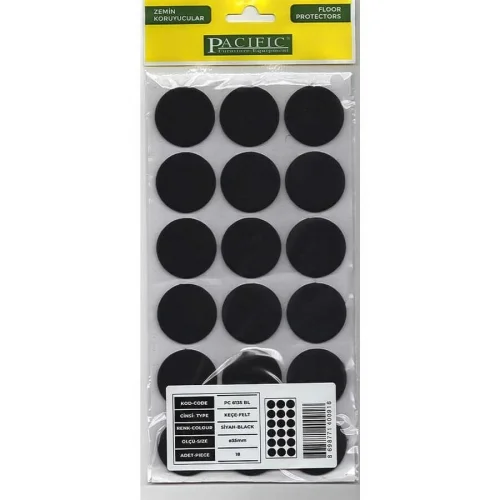 Mey İthalat® Pacific 6135 BL Yapışkanlı Keçe 35 mm Siyah