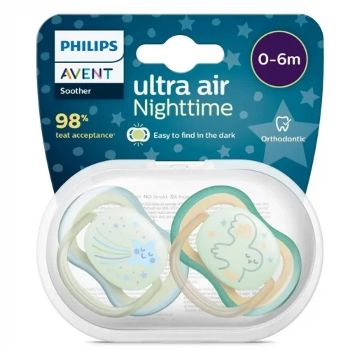 Mey İthalat®   Ultra Air Gece Emzik 0-6 Ay Erkek