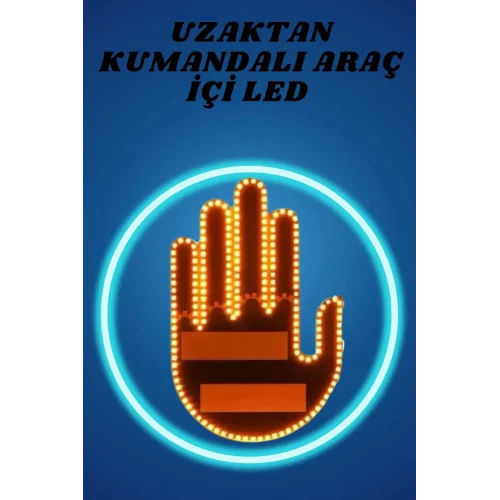 Mey İthalat® Pilli Led Işık Araç Camı İçin Uzaktan Kumandalı El Simgesi